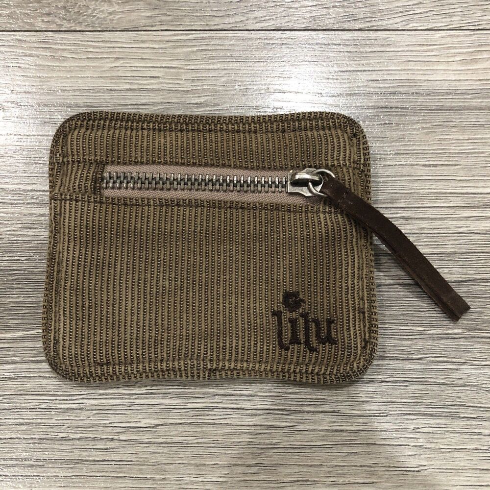 New Vintage Y2K 2000s Pacsun Lilu Card Holder Corduroy Card Case Wallet Brown
